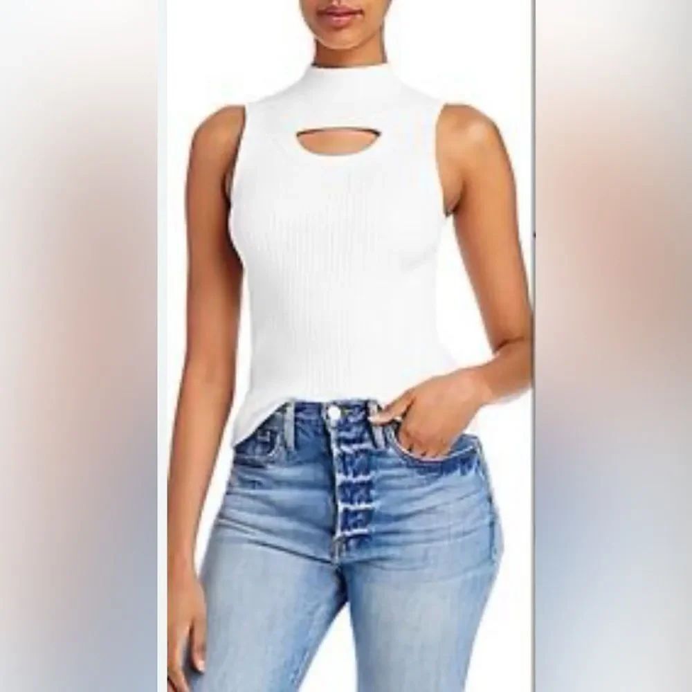 Rebecca Taylor White Cutout Tank Top